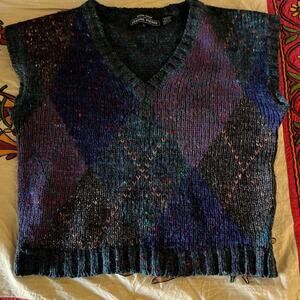 80s vintage jeanne pierre little plaid vest